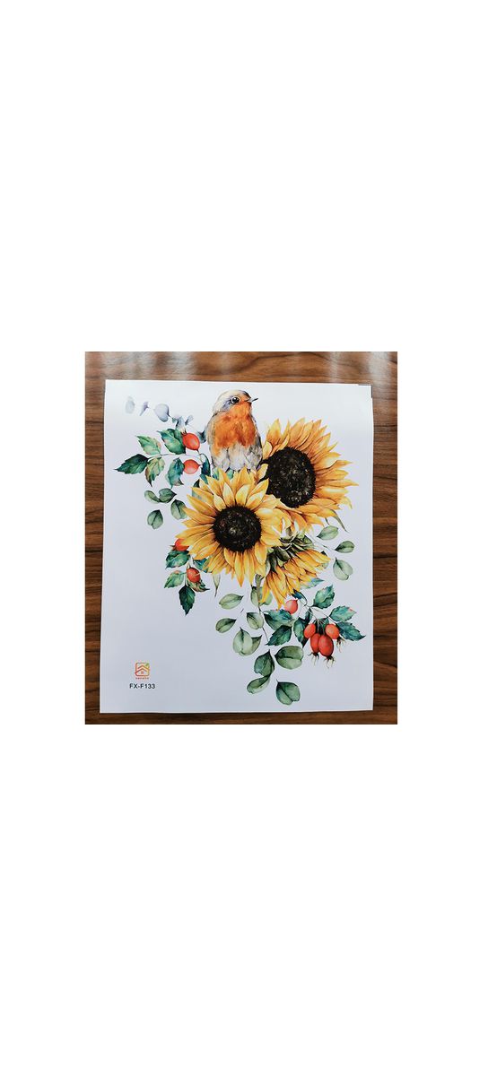 Sticker decor cu floarea soarelui, 45x37 cm