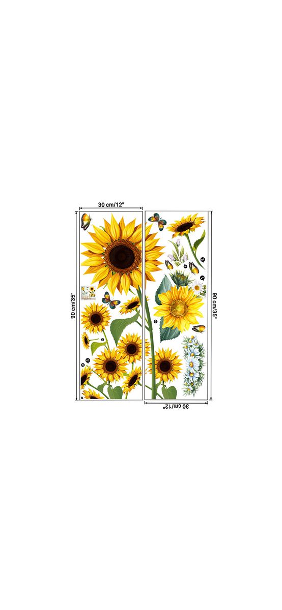 Sticker floarea soarelui, Folina KSY107, 100 cm înălţime