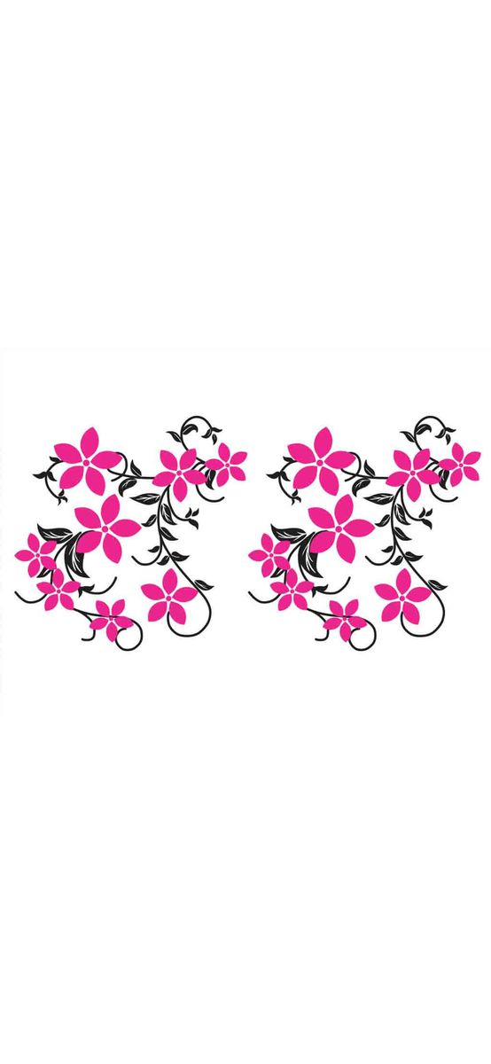 Sticker perete Ghirlandă, Folina, imprimeu floral, roz