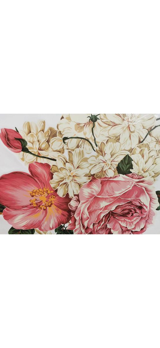 Stickere flori, Folina, decor floral bej, 75x95 cm