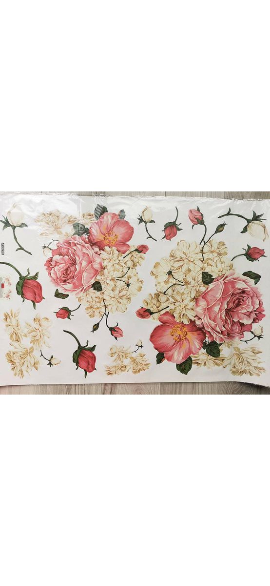 Stickere flori, Folina, decor floral bej, 75x95 cm