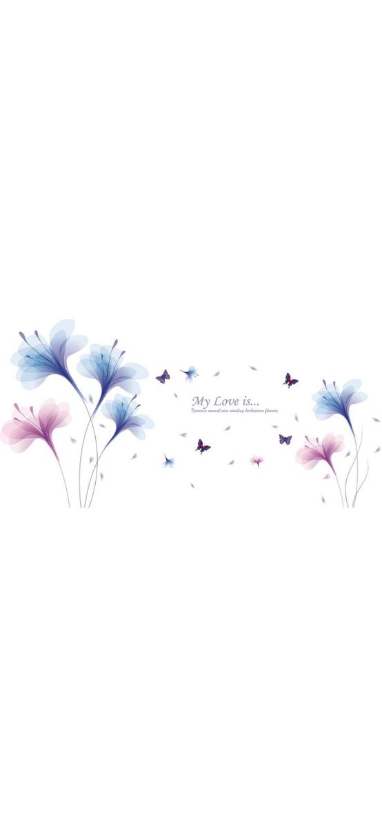 Sticker perete Eva, Folina, decor floral mov