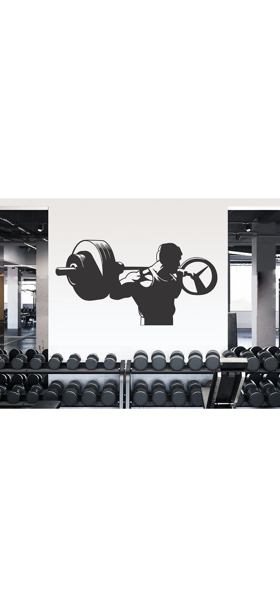 Sticker motivational fitness, model Arnold, negru, 170 x 90 cm, racletă de aplicare inclusă