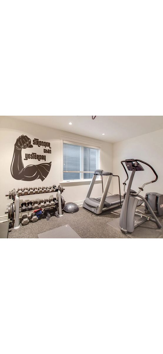 Sticker motivational fitness, model Stronger, negru, 90 x 90 cm, racletă de aplicare inclusă