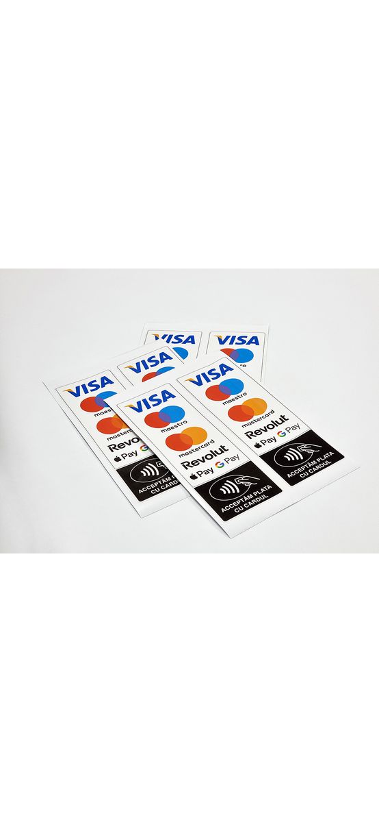 Set 2 stickere pentru plăți electronice, Folina, 30x10 cm