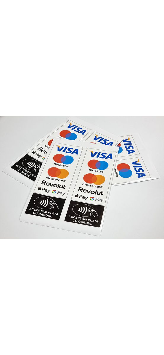 Set 2 stickere pentru plăți electronice, Folina, 30x10 cm
