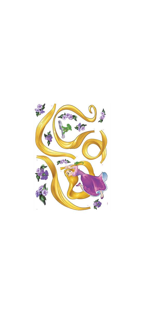 Sticker cameră fetiţă cu prinţesa Rapunzel, Komar, planșă  de 100x70 cm