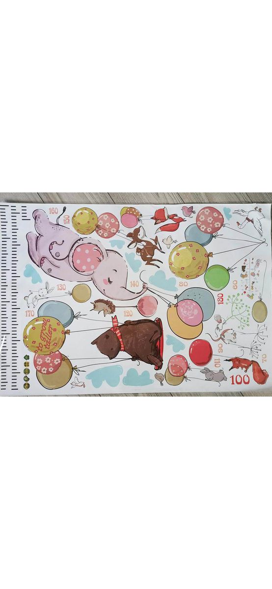Sticker metru copii, Folina, baloane watercolor