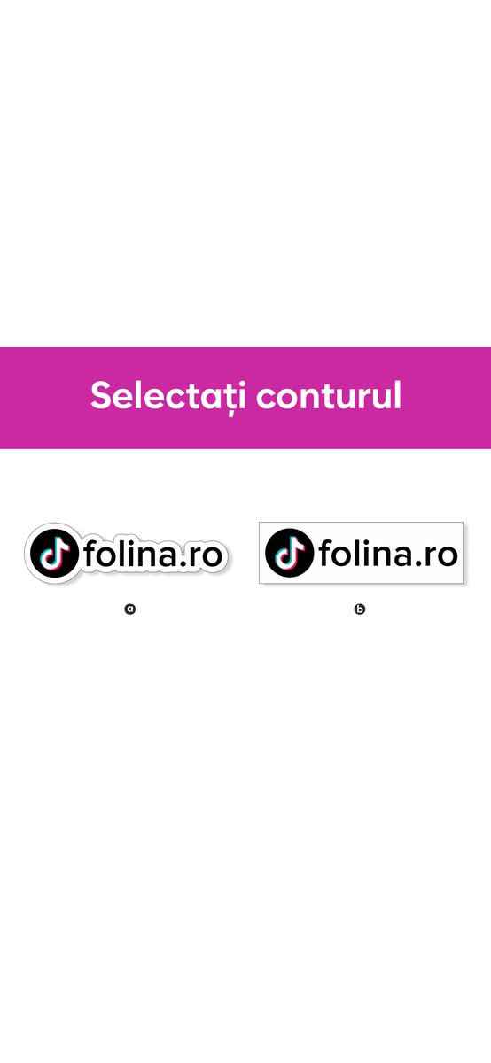 Sticker social media personalizat, color sau monocrom, ideal pentru publicitate, small size - 18x5 cm