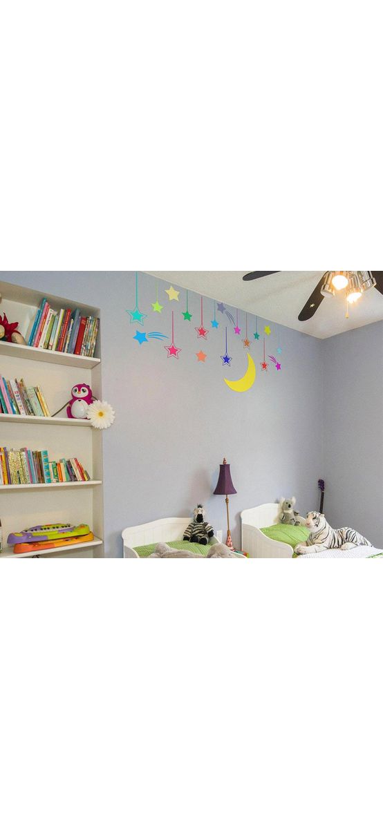 Sticker perete cameră copii, Folina, Decor steluţe colorate, racletă de aplicare inclusă.