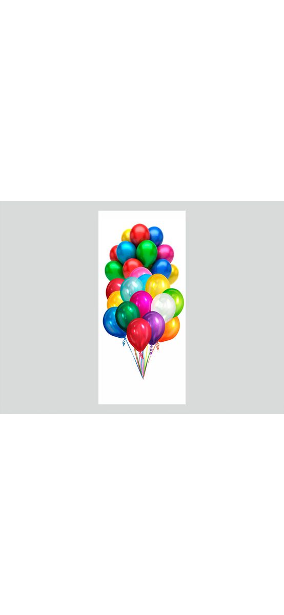 Autocolant uşă Baloane colorate, Folina, model multicolor, dimensiune autocolant 92x205 cm