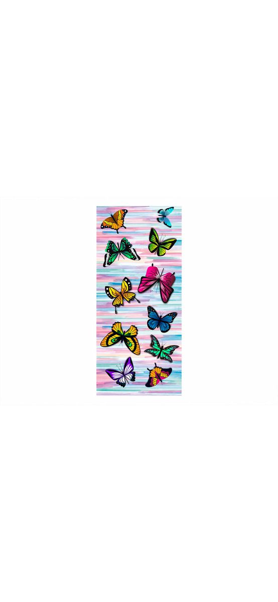 Autocolant uşă Fluturi coloraţi, Folina, model multicolor, dimensiune autocolant 92x205 cm