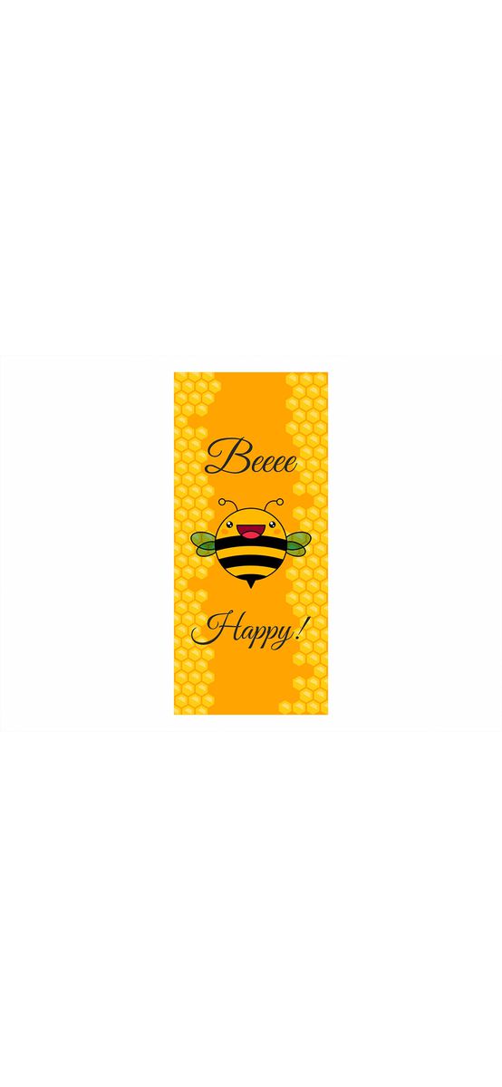 Autocolant uşă Happy, Folina, culoare galbenă, dimensiune autocolant 92x205 cm
