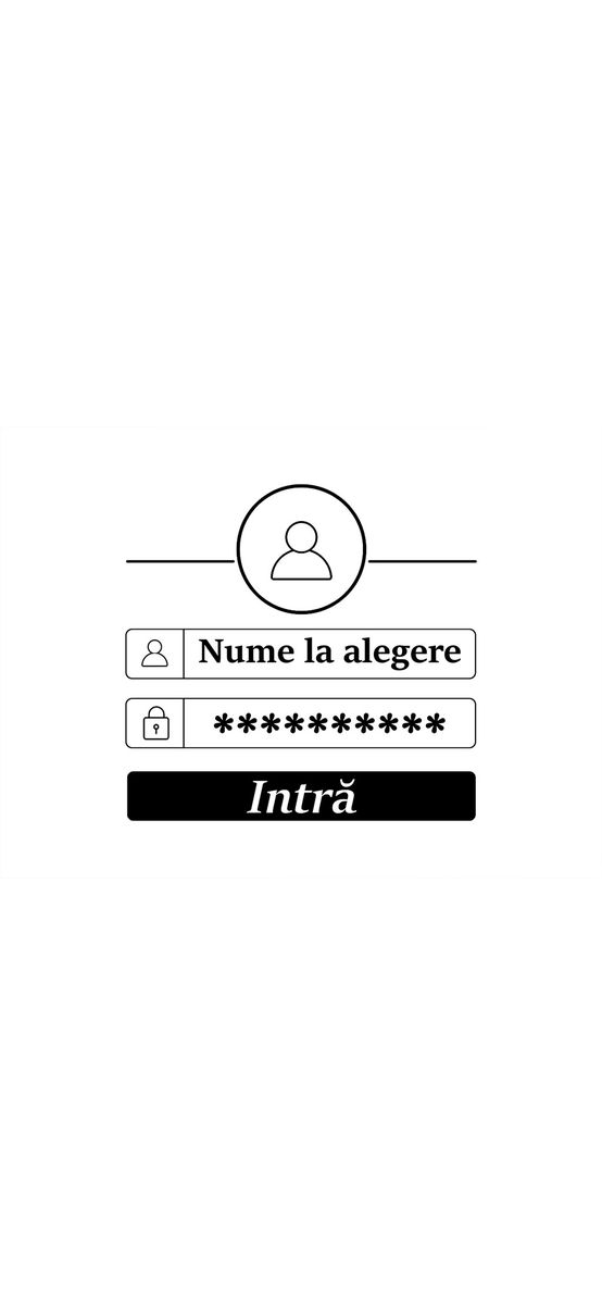 Sticker uşă Login, Folina, culoare neagră, dimensiune sticker 70x70 cm