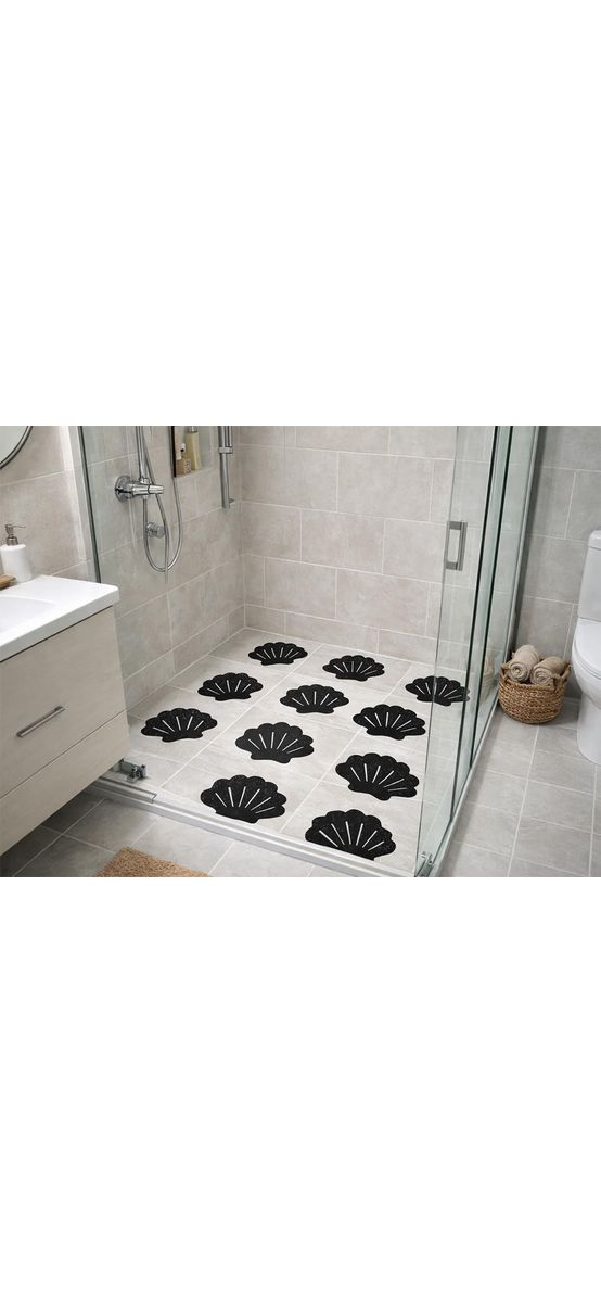 Stickere Antiderapante pentru Duș & Baie – Model Scoică (Set 11 buc + Racletă)