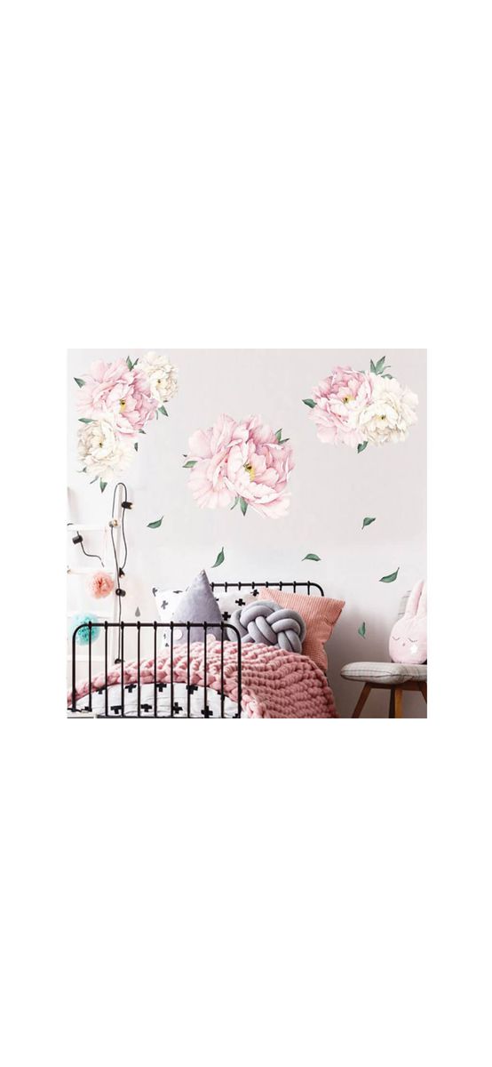 Stickere flori, Folina, bujori mari roz, decor pentru mobilă şi perete