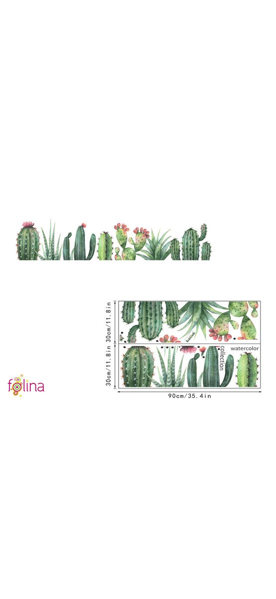 Stickere Cactuşi, Folina KSY11, bordură decorativă, 40x170cm