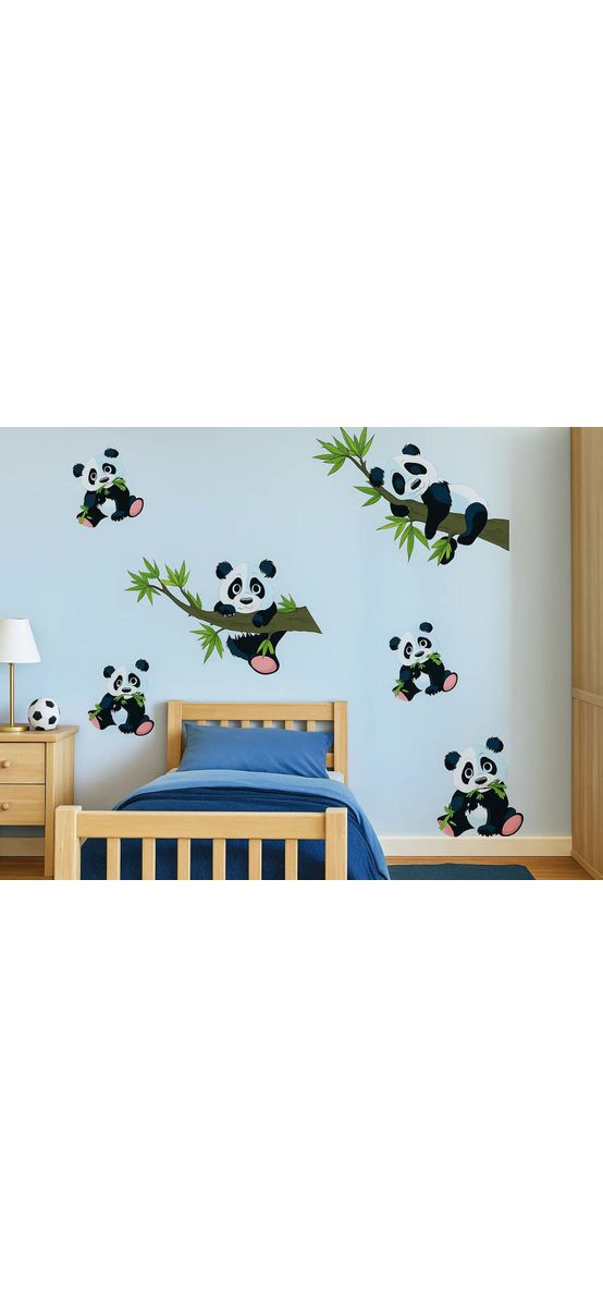 Set 6 stickere urși panda, autocolante decorative cameră copii