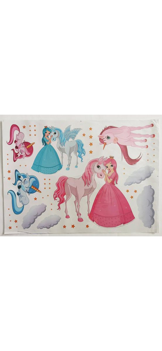 Stickere Unicorni şi prinţese, Folina, pentru copii, multicolor