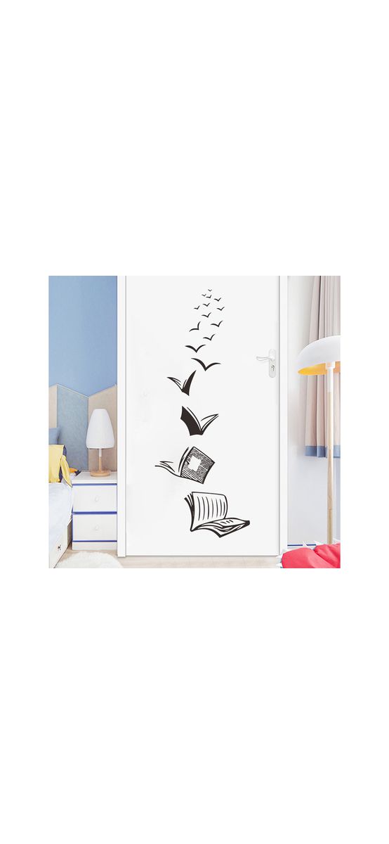 Stickere Cărţile, pentru decor clasă, negre, racletă de aplicare inclusă