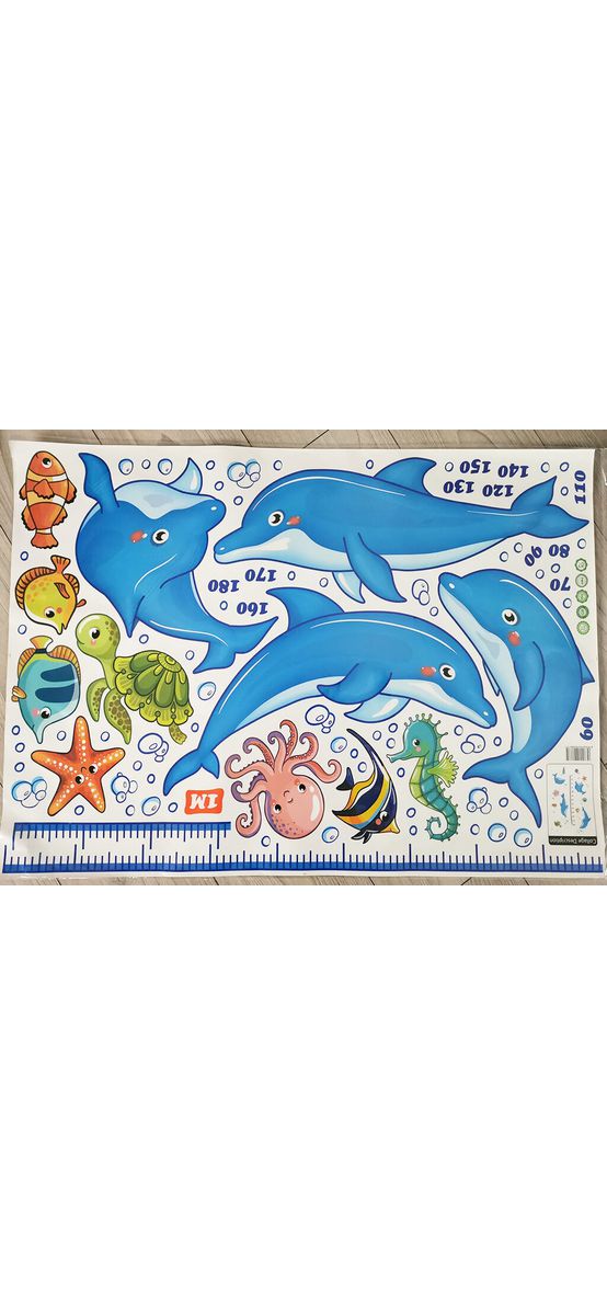 Sticker metru copii, Folina, model delfini