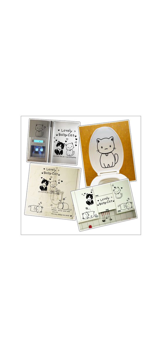 Stickere Pisicuţe, Lovely Baby Cat, negre