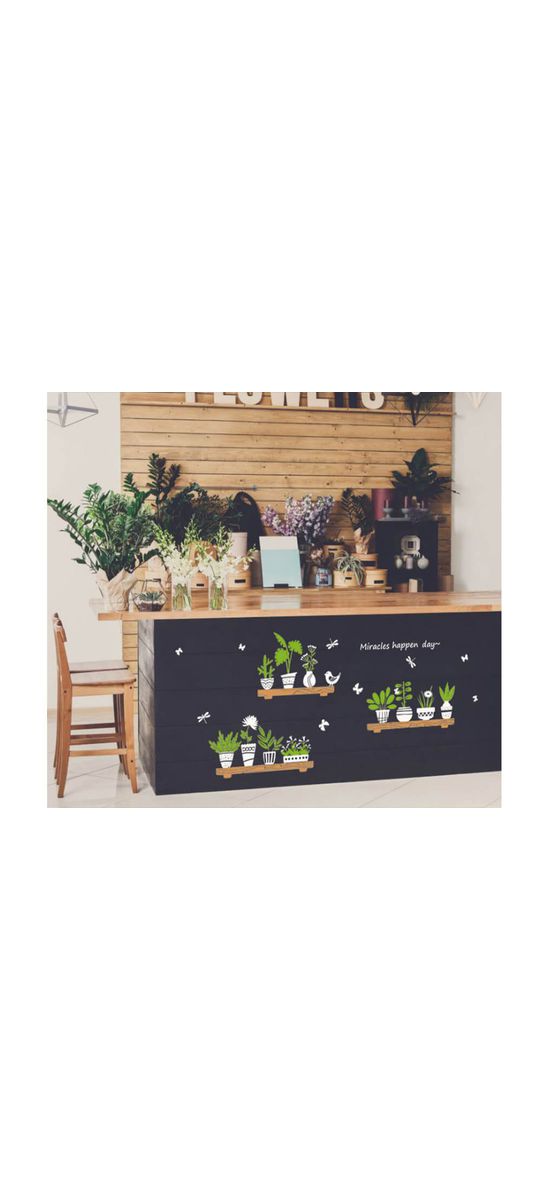 Stickere decorative, Folina, poliţă cu plante verzi