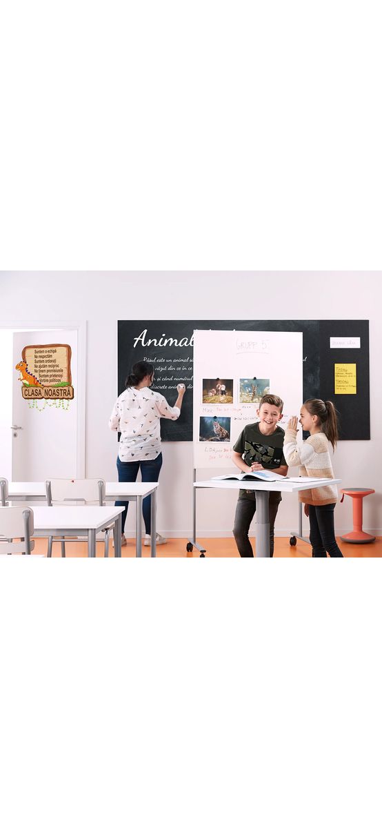 Set autocolant tablă de scris neagră şi sticker Clasa noastră, Folina EDU73, decor pentru grădiniţe şi şcoli