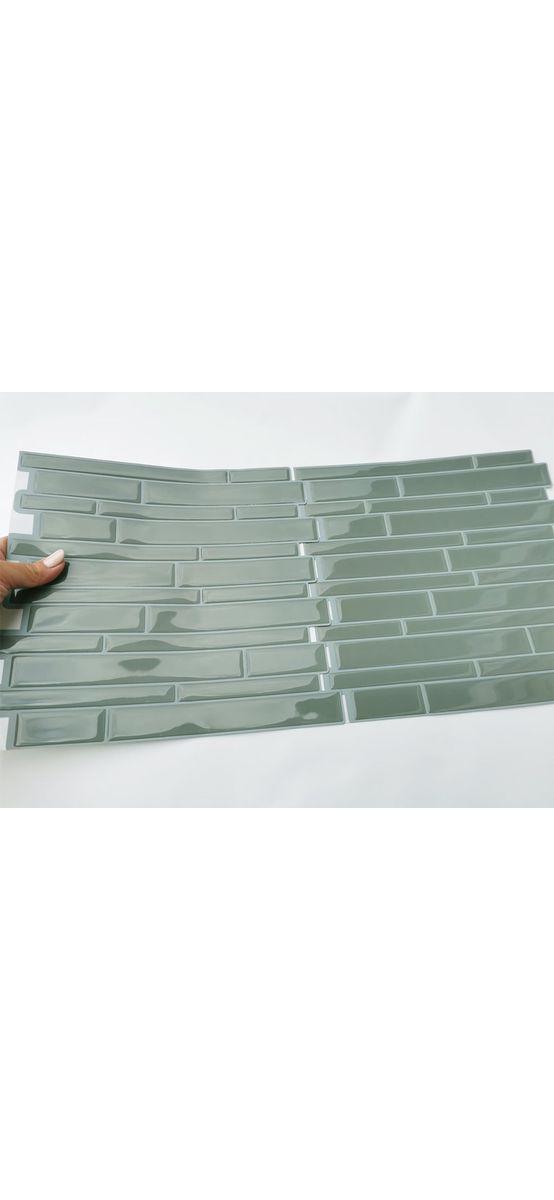 Faianţă autoadezivă 3D Smart Tiles Kai, Folina, mozaic gri verzui, set cu 10 plăci