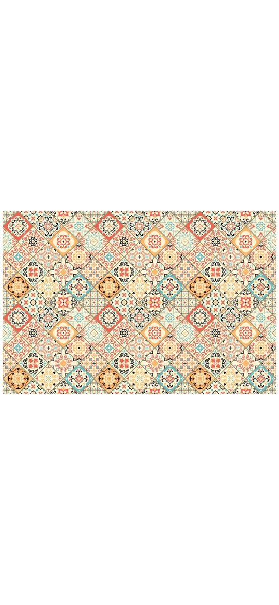 Set 6 stickere faianţă Sole, Folina, model patchwork colorat, 20x20 cm
