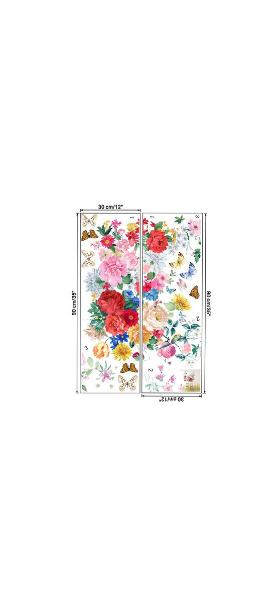 Sticker flori, Folina KSY43, decor multicolor, 90 cm