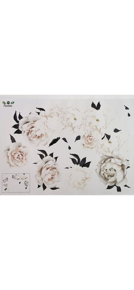 Stickere flori, Folina, decor floral crem