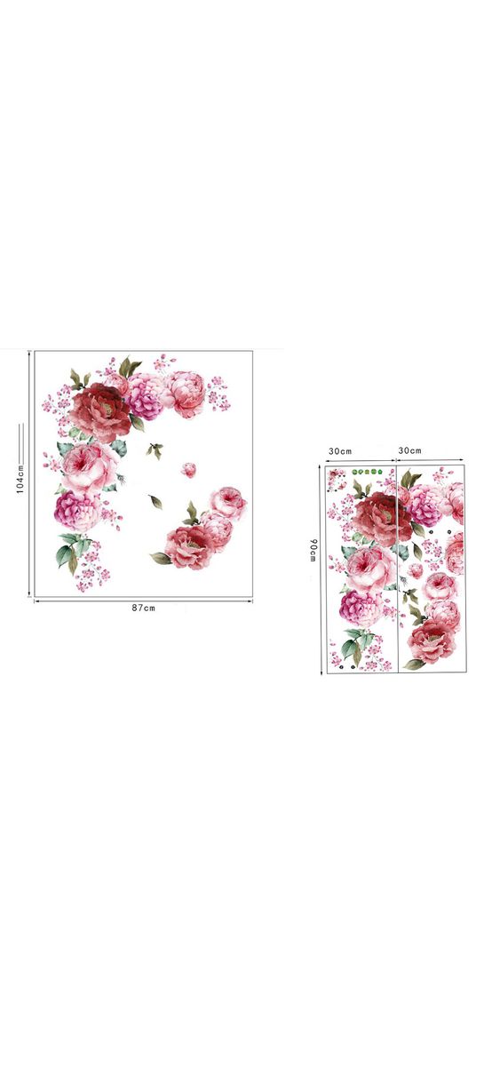 Stickere flori, Folina KSY10, decor floral roz