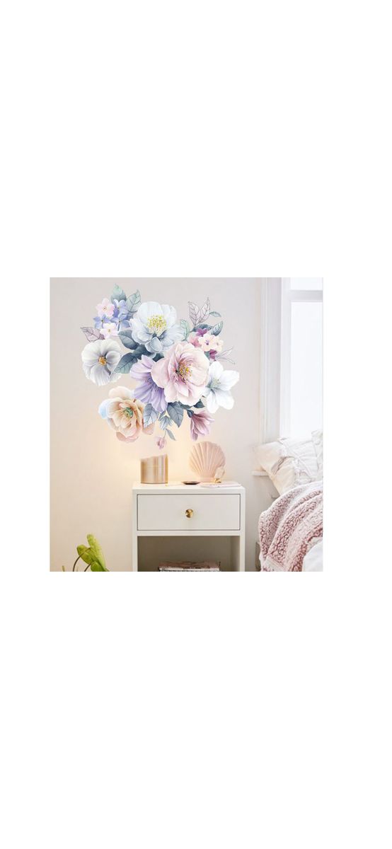 Stickere flori, Folina, decor în nuanţe pastel, 50 cm