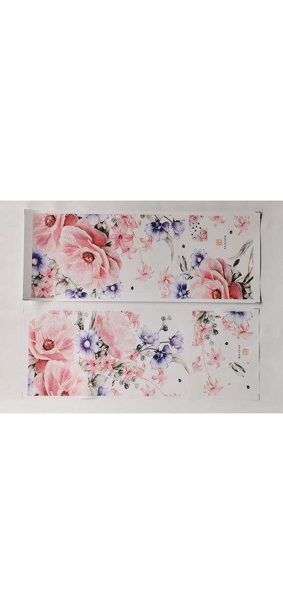 Stickere flori, Folina, decor cu roz şi mov