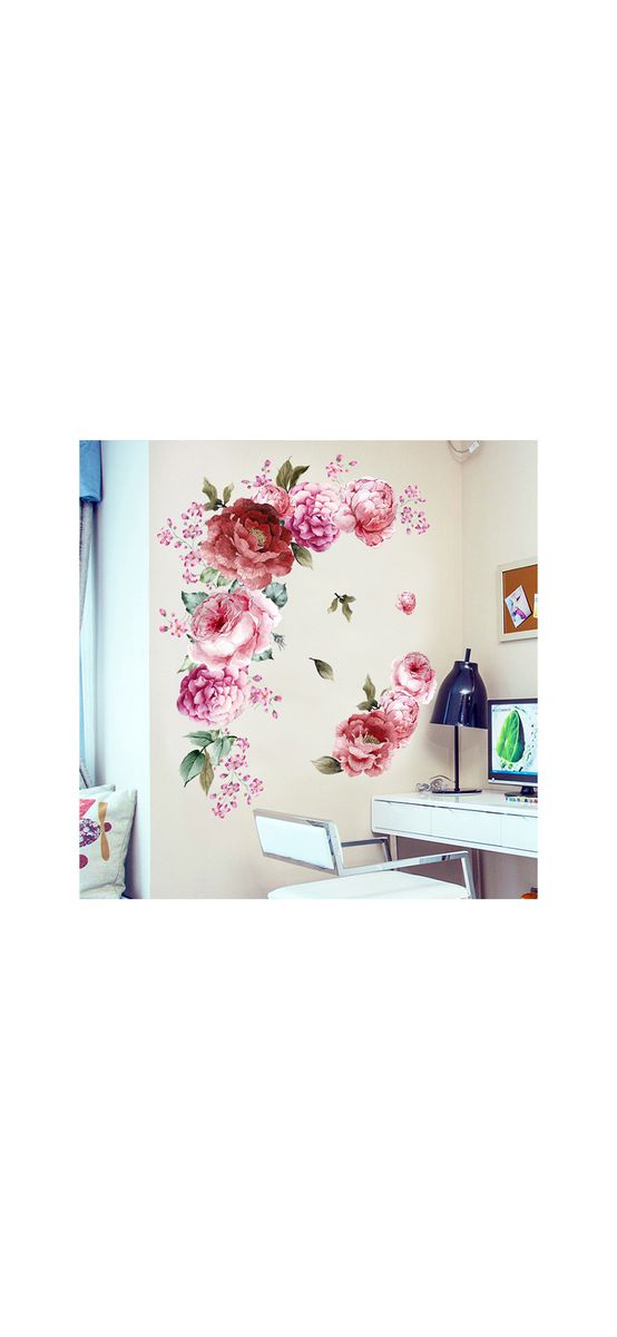 Stickere flori, Folina KSY10, decor floral roz