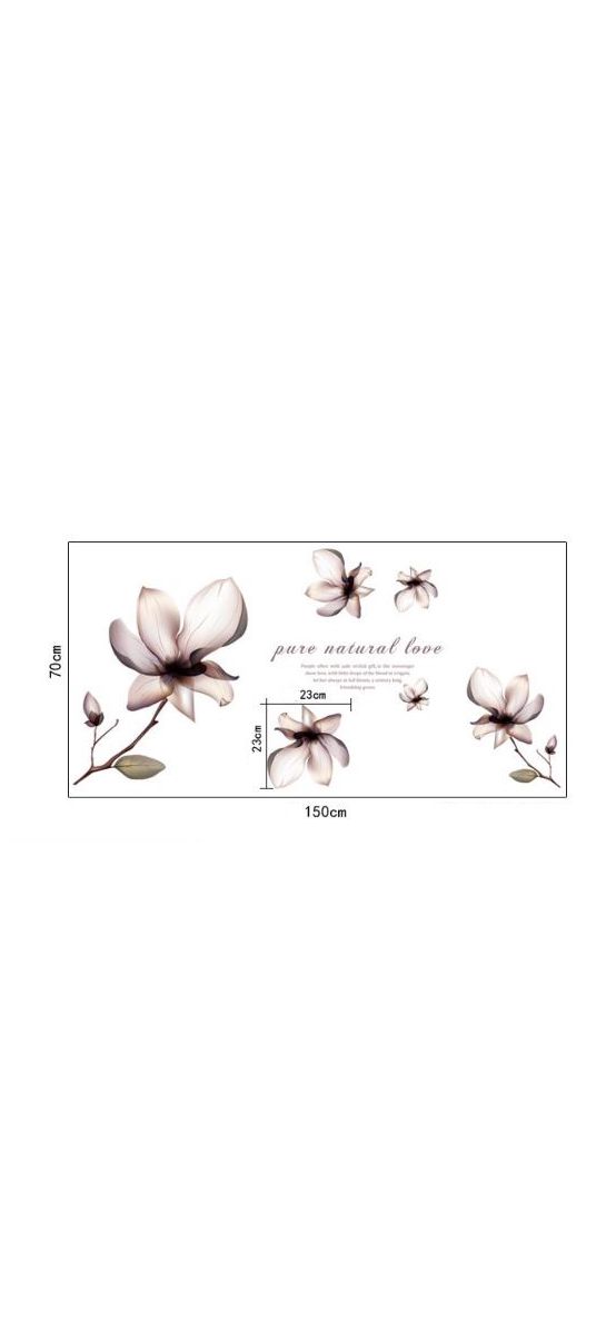 Stickere flori, Folina, decor floral gri, planşă cu 6 stickere