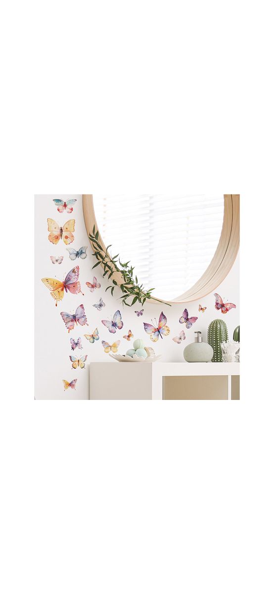Set 21 stickere fluturi coloraţi, decor perete, mobilă, geam