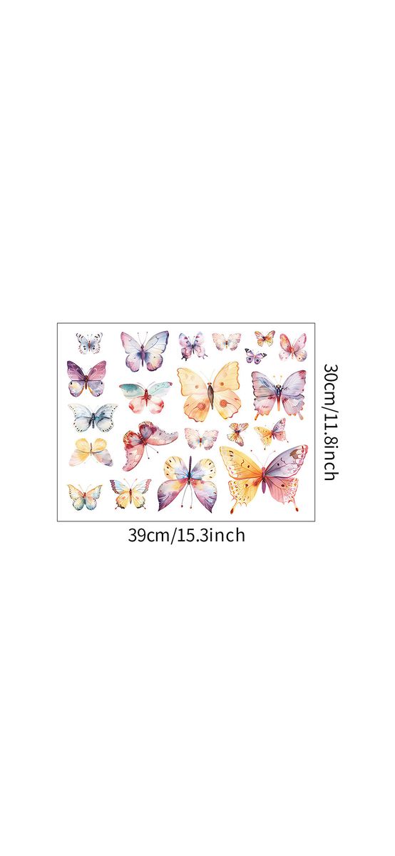 Set 21 stickere fluturi coloraţi, decor perete, mobilă, geam
