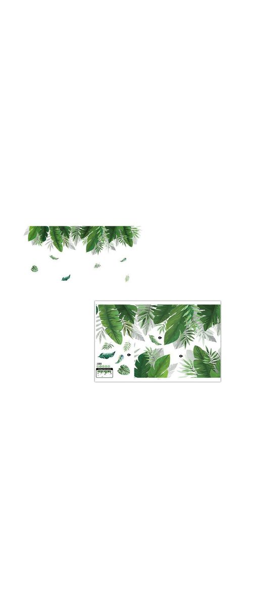 Sticker Frunze exotice, Folina, bordură decorativă verde, 150 cm lungime