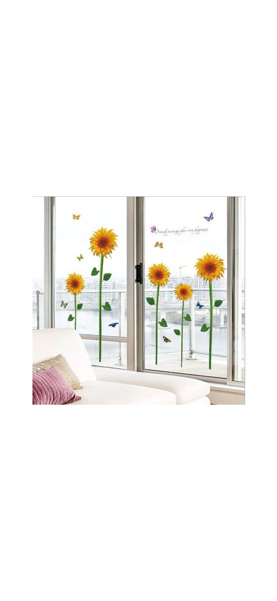 Set 5 stickere Floarea soarelui, decor galben