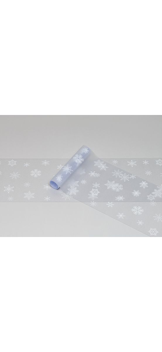 Sticker geam electrostatic, model fulgi albi Winter border, rolă de 20x150 cm