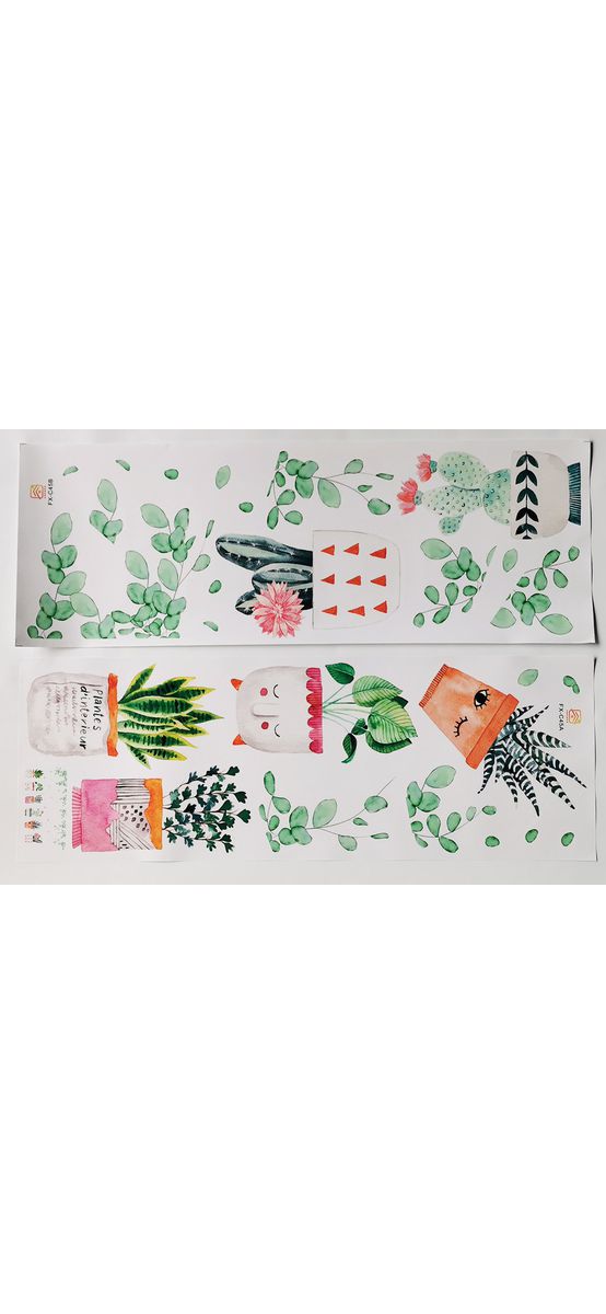 Stickere flori, Folina, ghivece decorative cu plante verzi