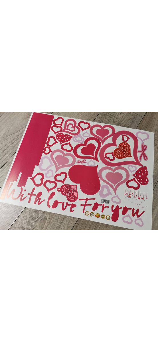 Stickere inimioare, Folina, decor roz