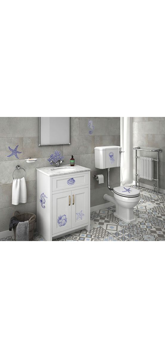 Set 19 stickere baie, Folina, model scoici, albastre