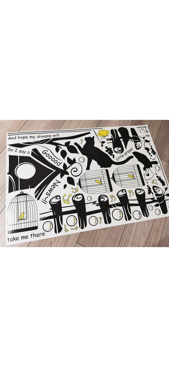 Sticker perete Colivii, Folina, decor negru, 108x138 cm
