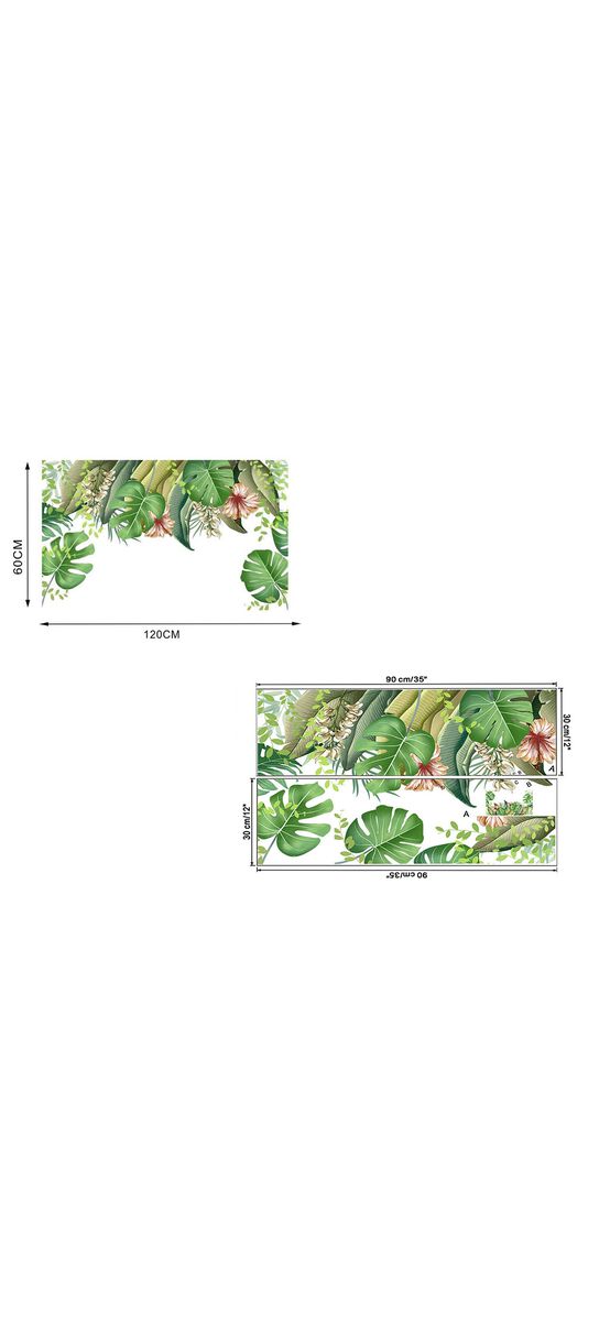 Sticker frunze verzi, Folina KSY76, decor exotic, 120x60 cm