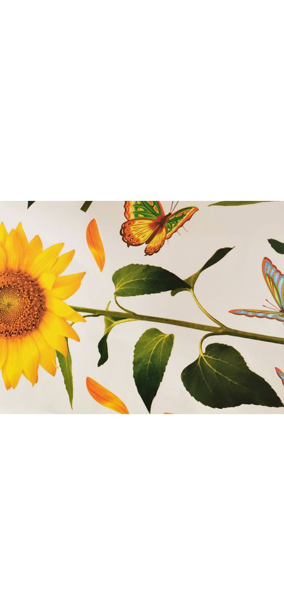 Stickere perete flori, Folina, floarea soarelui si fluturi, 60x90 cm