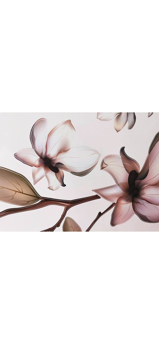 Stickere flori, Folina, decor floral gri, planşă cu 6 stickere