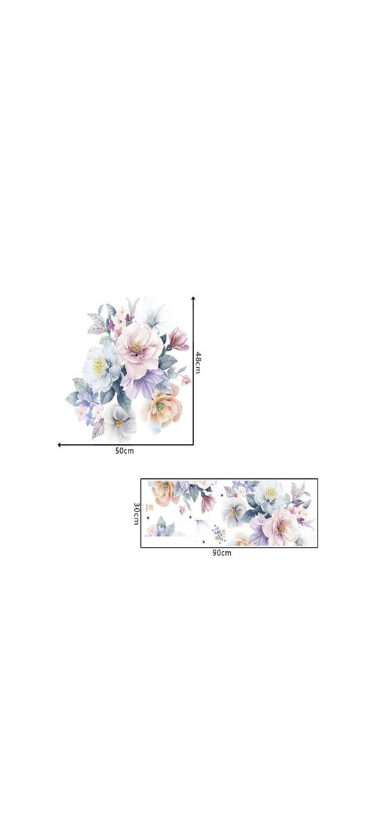Stickere flori, Folina, decor în nuanţe pastel, 50 cm